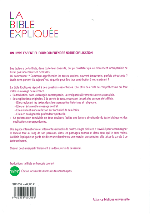La Bible expliquée version catholique