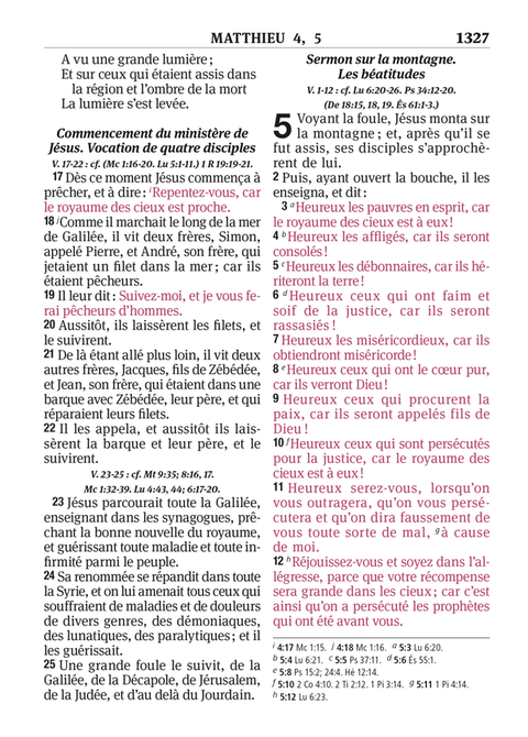 La Sainte Bible Segond 1910 - Grise - Paroles de Jésus en rouge