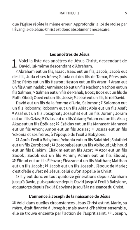 Évangile de Matthieu - Nouvelle Français courant