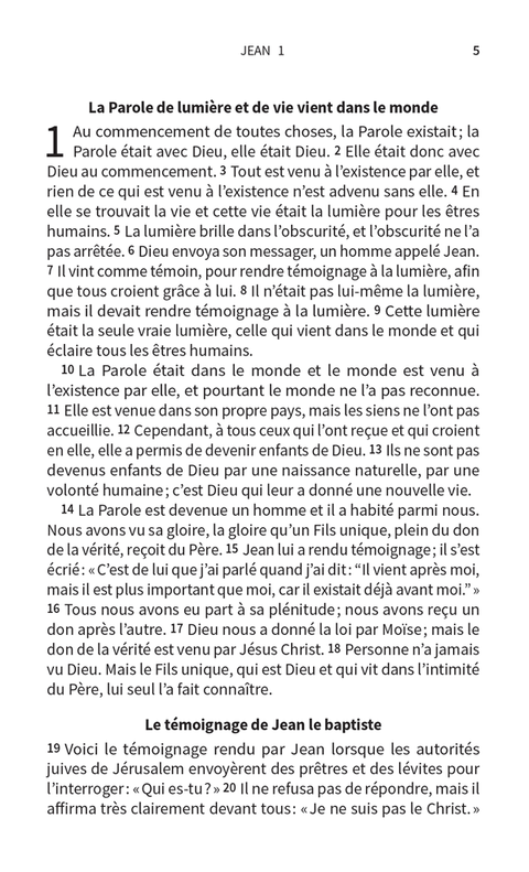 Évangile de Jean - Nouvelle Français courant