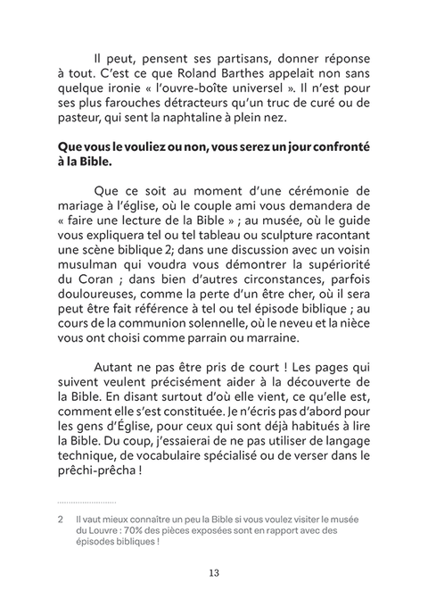Bible, mode d'emploi
