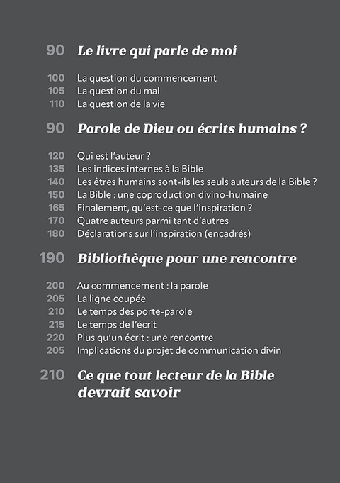 Bible, mode d'emploi