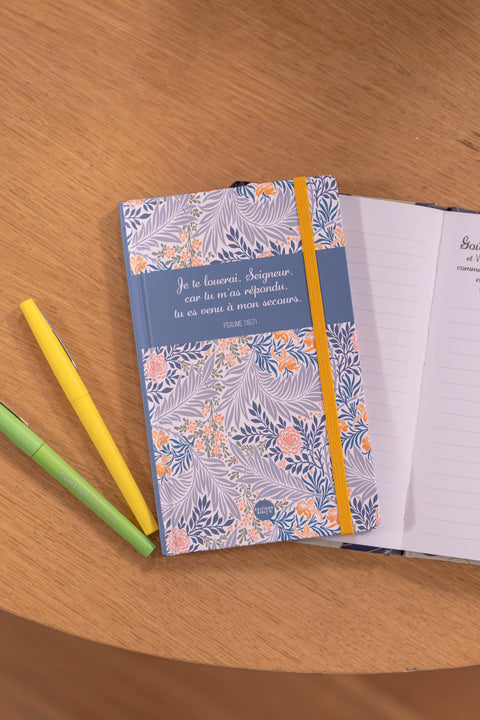 Carnet de notes avec versets bibliques – Je te louerai Seigneur