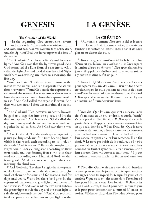 The Holy Bible / La Sainte Bible (Bilingue anglais-français)