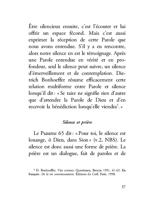Les silences, un chemin spirituel