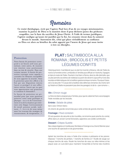 À table avec la Bible - Livre de cuisine